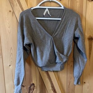 Dreamers Gray Women's V-Neck Wrap Sweatshirt